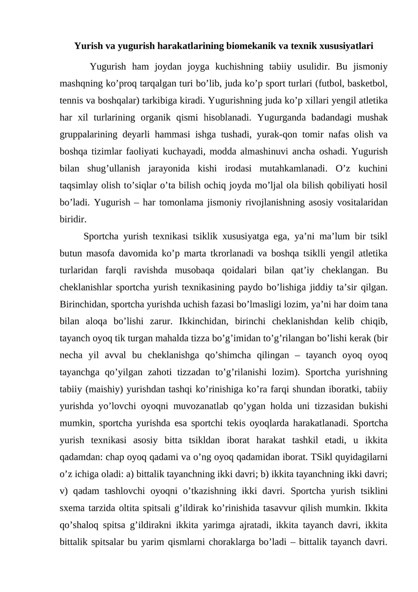Sportcha yurish texnikasini o'rgatish metodikasi 3