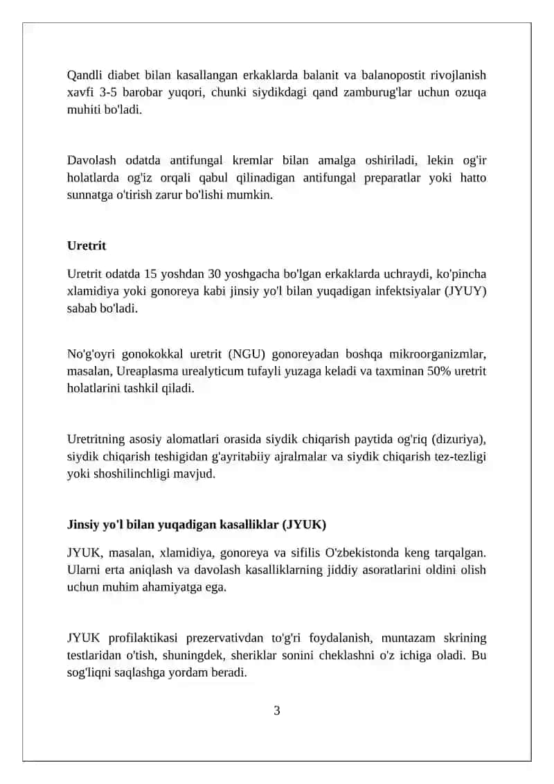 Erkaklarda olat va uretra kasalliklari 3
