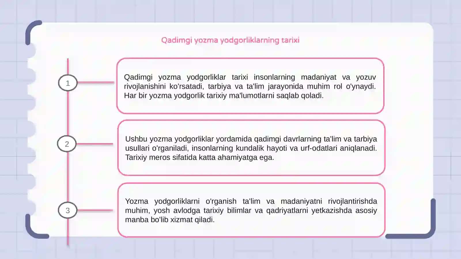Eng qadimgi yozma yodgorliklar talim tarbiya masalalari 3