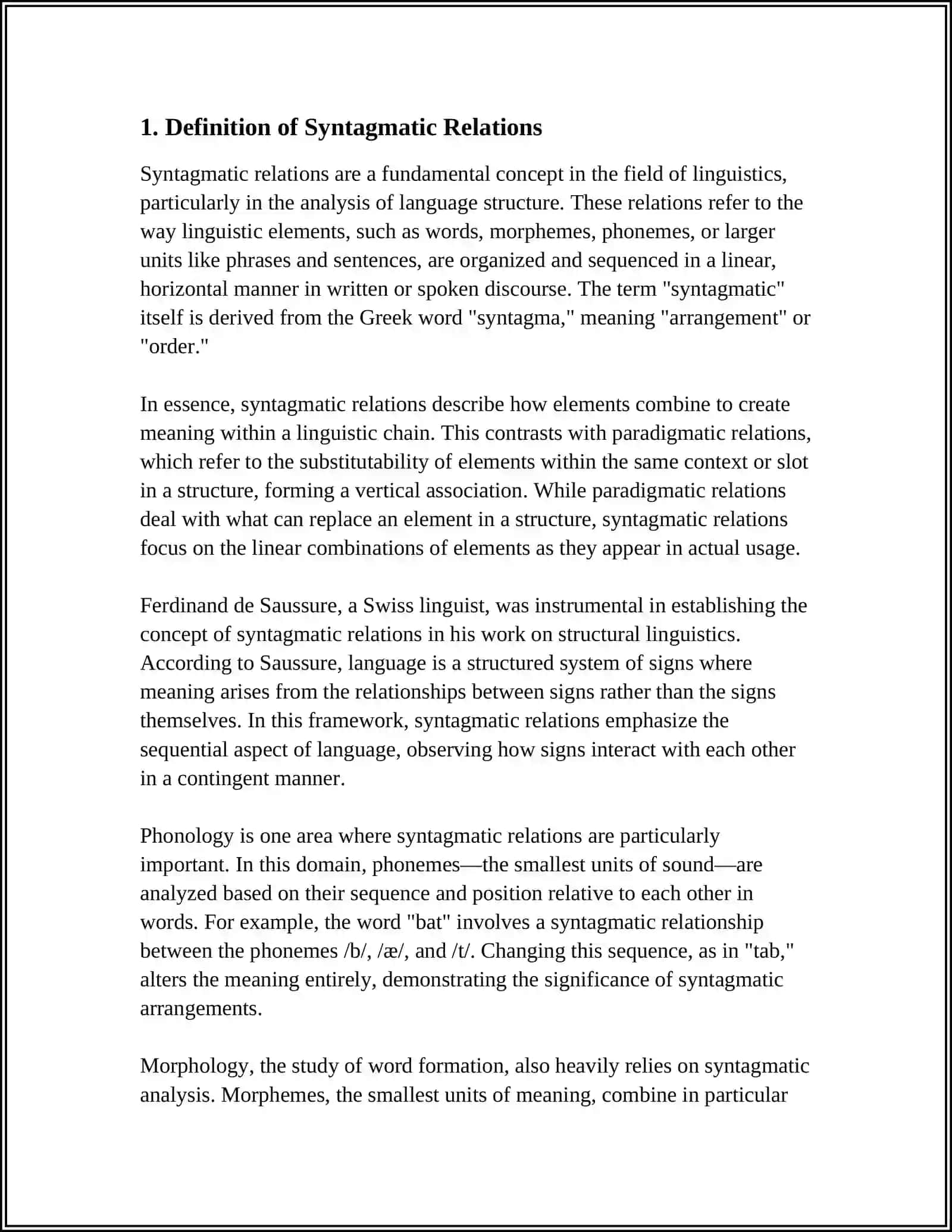 SYNTAGMATIC AND PARADIGMATIC RELATIONS IN THE SENTENCES 3