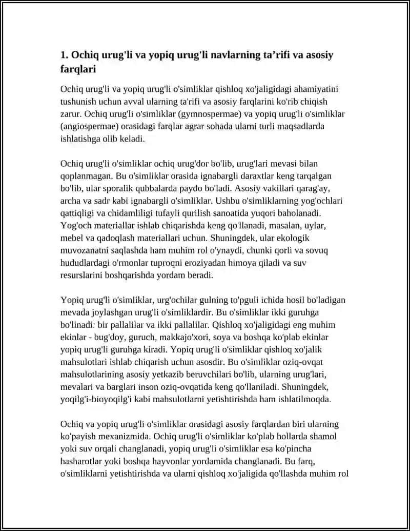 OCHIQ URUGLI VA YOPIQ URUGLI OSIMLIKLARNING QISHLOQ XOJALIGIDAGI AHAMIYATI 3