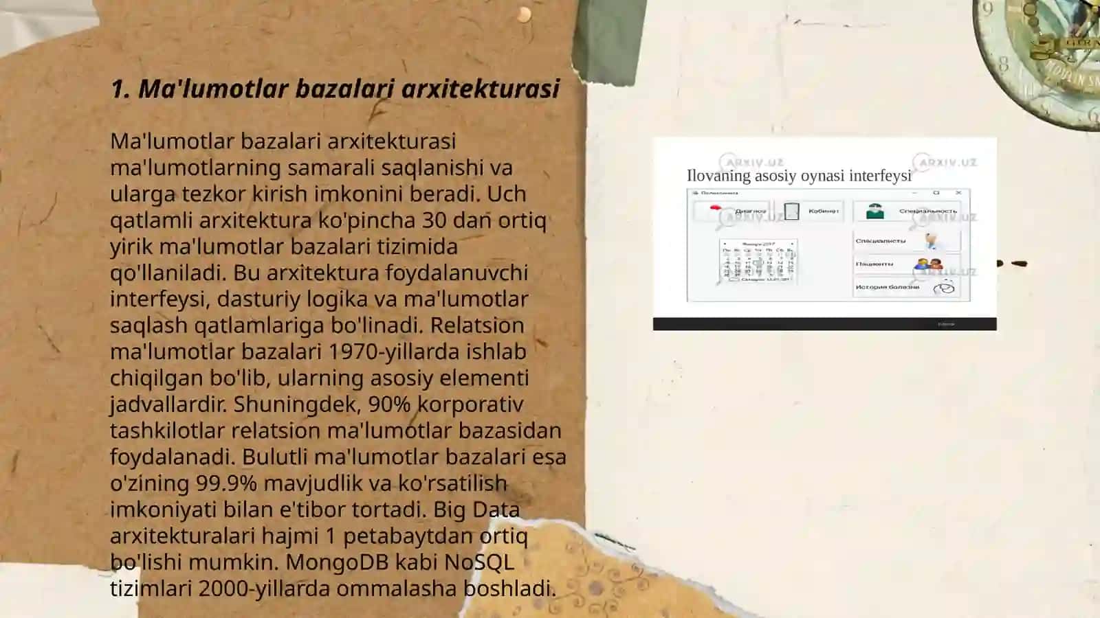 Ma'lumotlar bazalari arxitekturasi 3