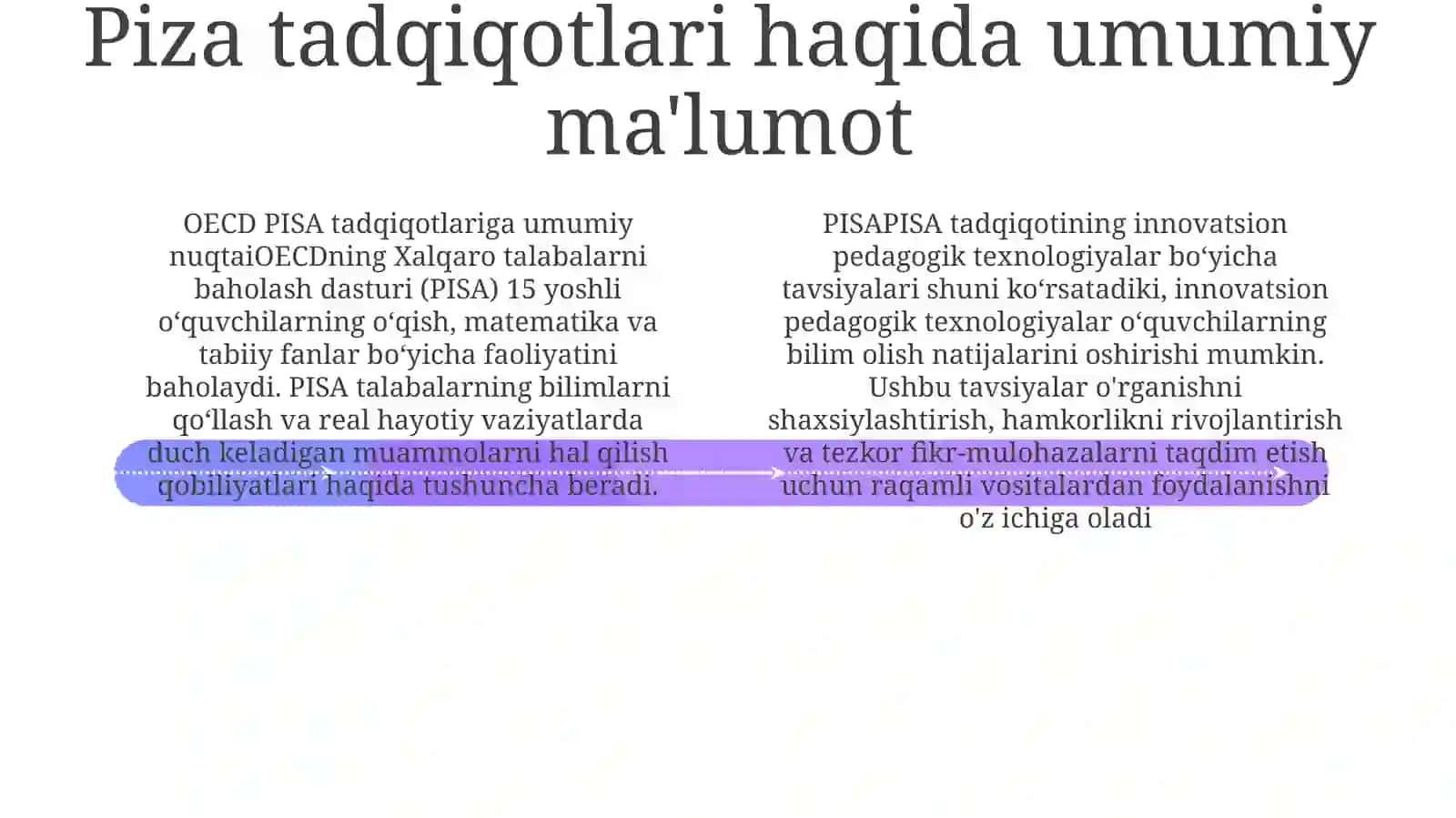 Xalqaro Baholash (PISA) Tadqiqotlaridan Innovatsion Pedagogik Texnalogiyalar HaqidaTavsiyaQilish 3