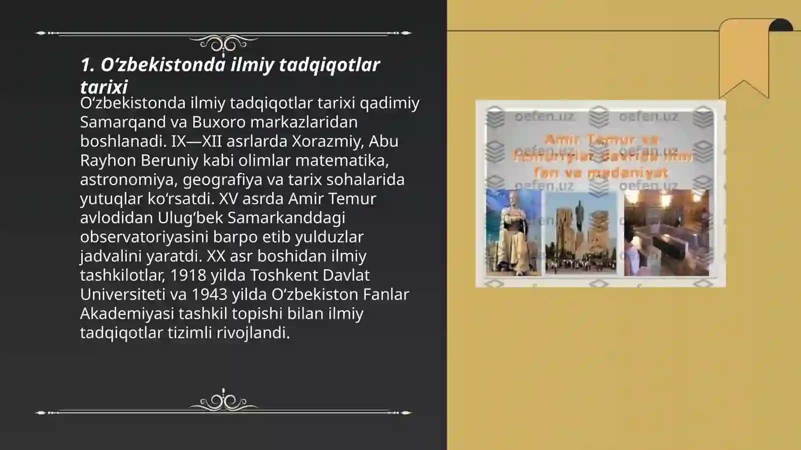 Oʻzbekistonda ilmiy tadqiqotlar tarixi 3