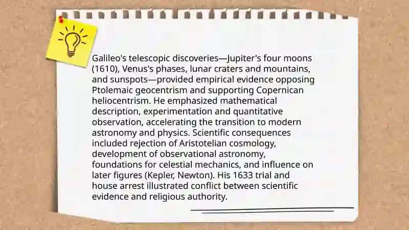 Galileos impoct o'n science 3