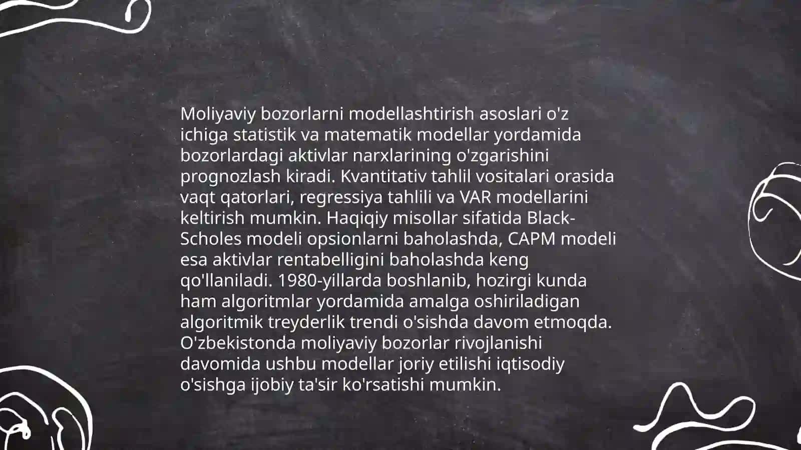 Moliyaviy bozorlarni modellashtirishda funksional qatorlarning tatbiqlari 3