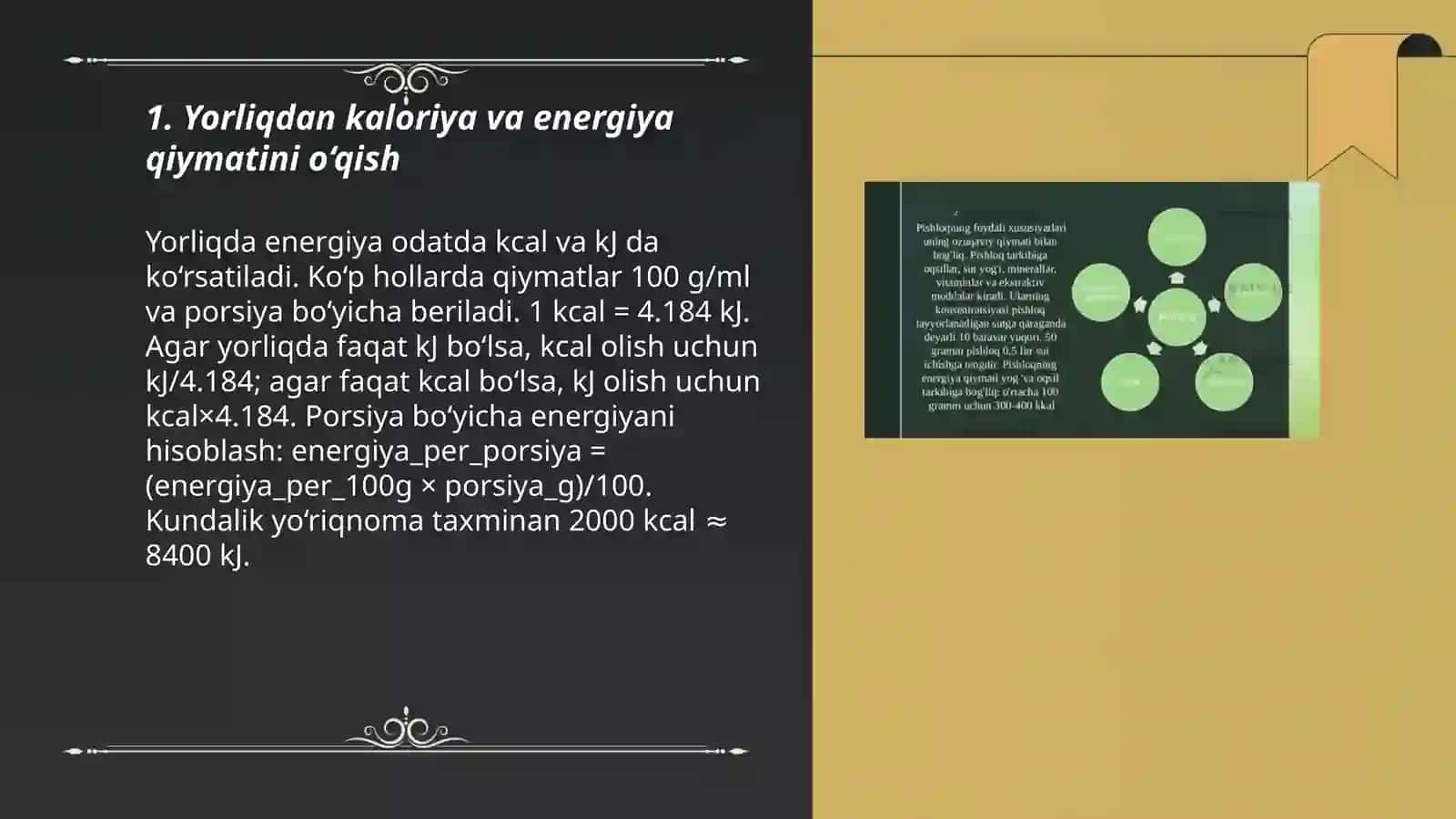 Oziq-ovqat mahsulotlarning tarkibi 3