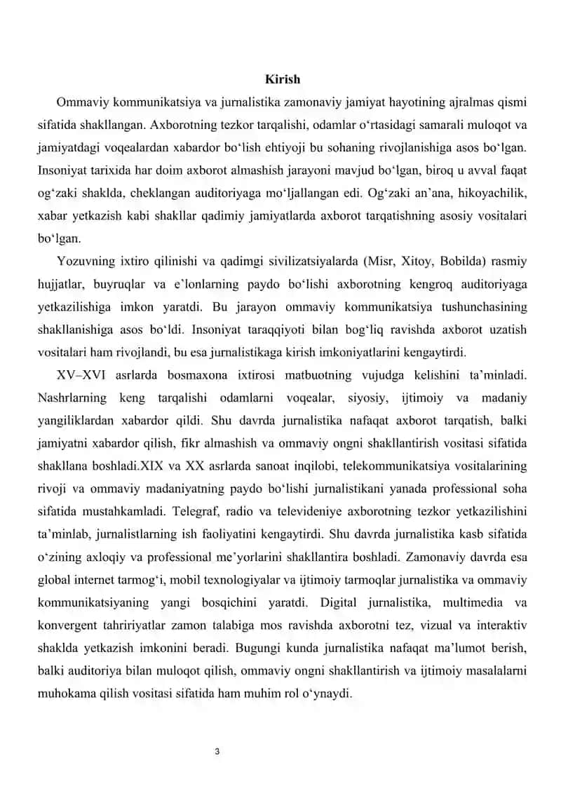 Ommaviy kommunikatsiya va jurnalistikaning paydo bo‘lishi tarixi 3