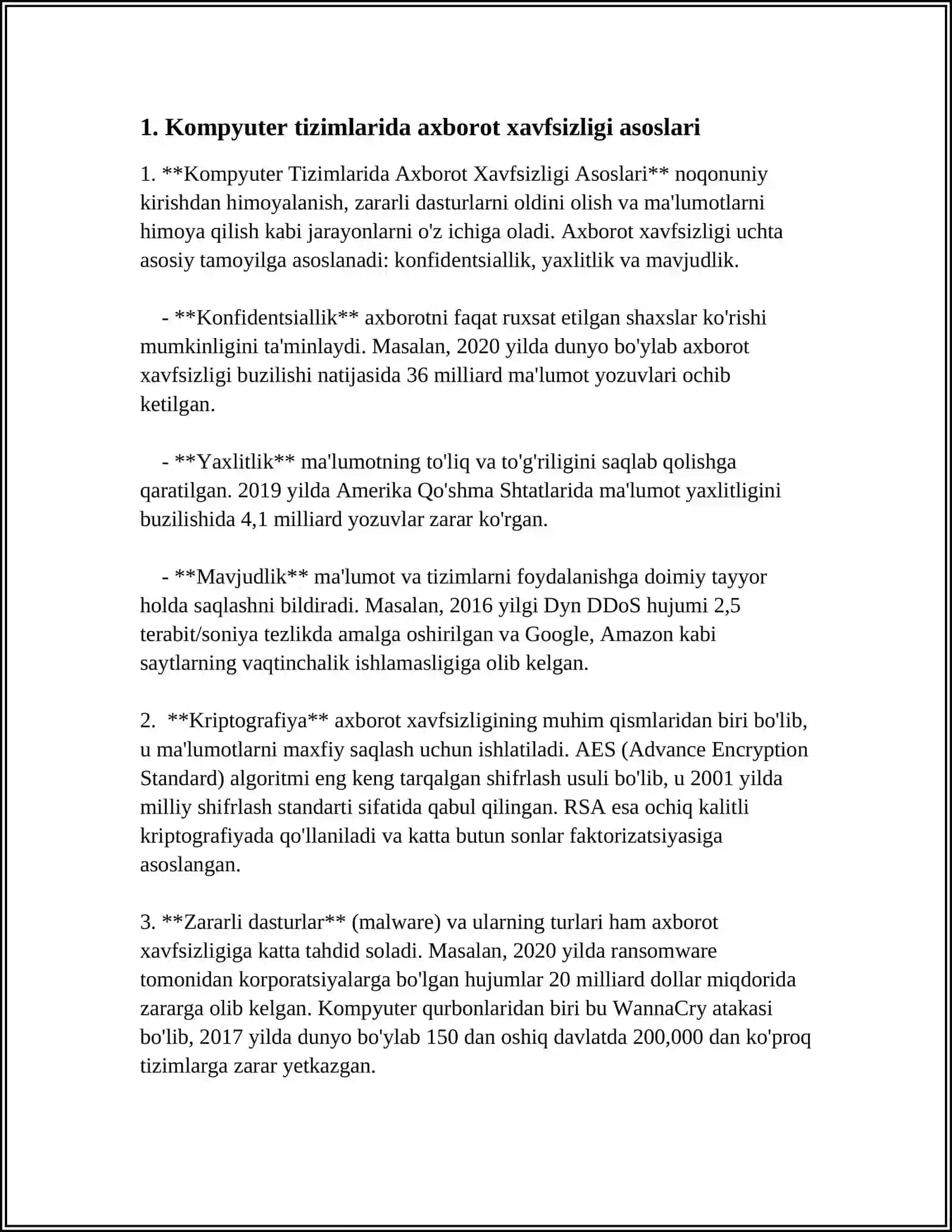Kompyuter Tizimlarida Axborot Xavfsizligi Asoslari 3
