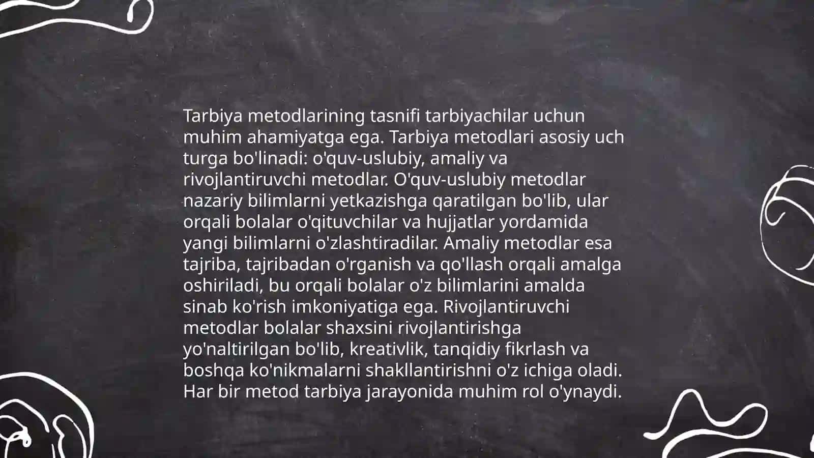 Tarbiya metodlarini tanlab olish va ulardan foydalanish imkoniyatlari 3