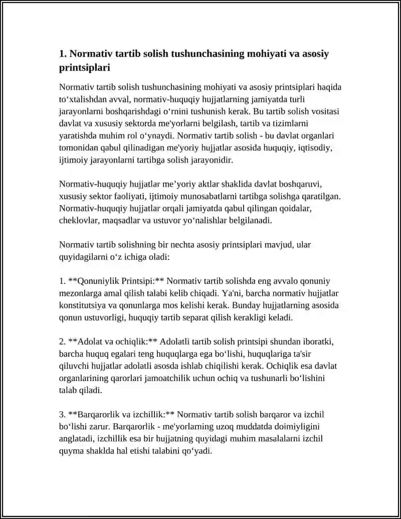 NORMATIV TARTIB SOLISH TUSHUNCHASI, ISH HAQI TURLARI, SHAKILLARI VA TIZIMLARI 3
