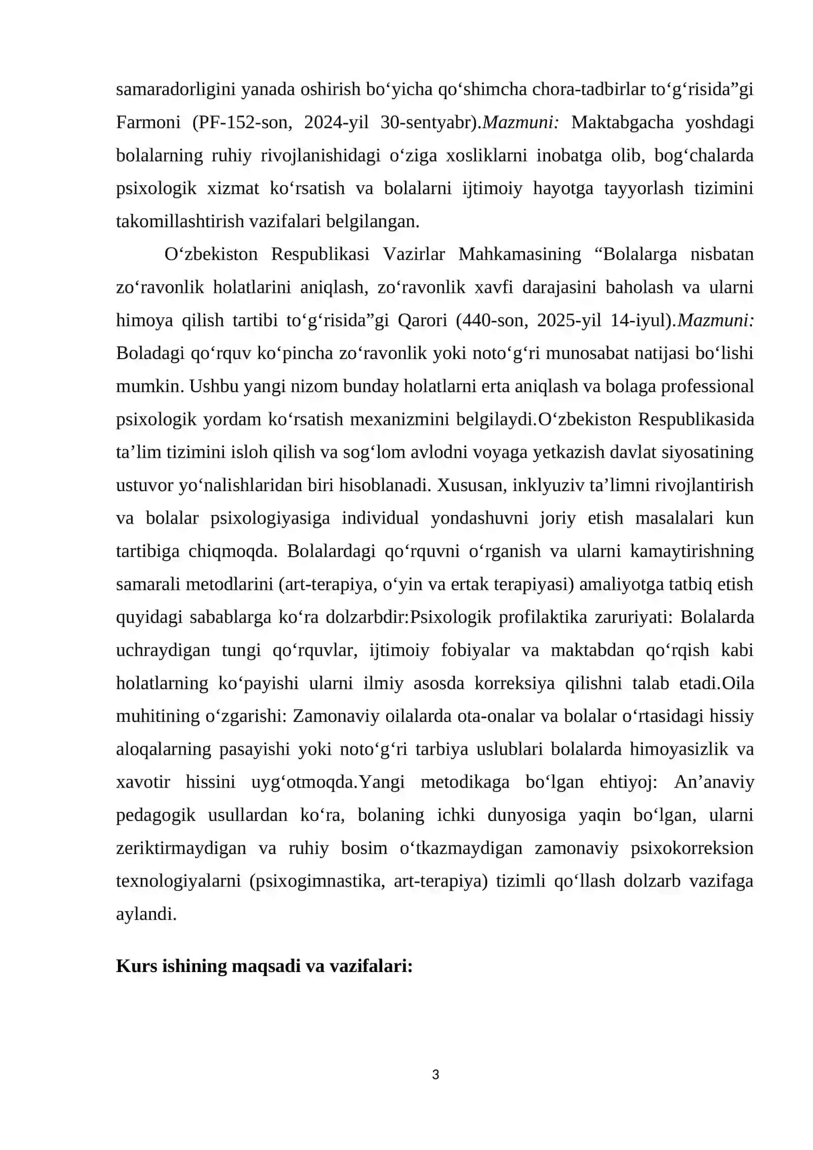Bolalarda qo'rquvni kamaytirish metodlari 3