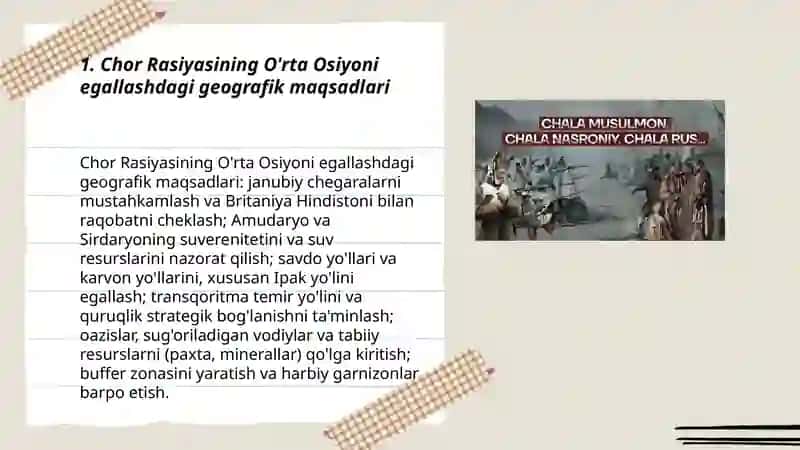 Chor Rasiyasining O'rta Osiyoni Istilo etish geografiyasi 3
