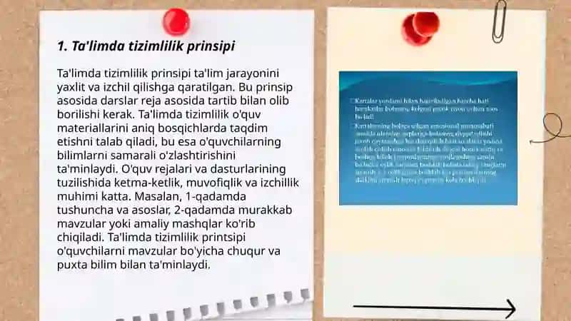 Taʼlimning tizimlilik va izchillik prinsiplarini amalga oshirish qoidalari 3