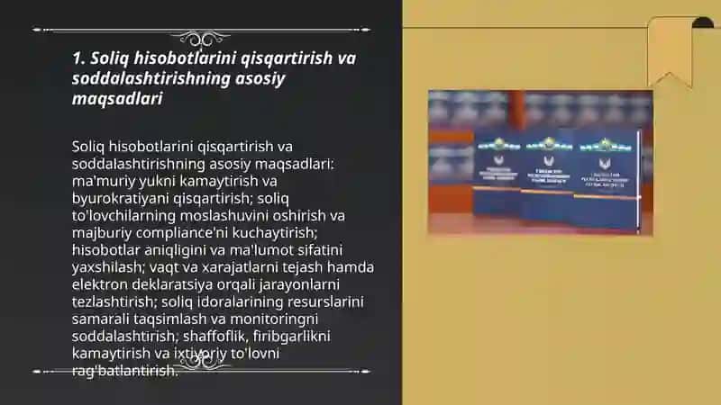 Soliq hisobotlarini qisqartirish va soddalashtirish 3