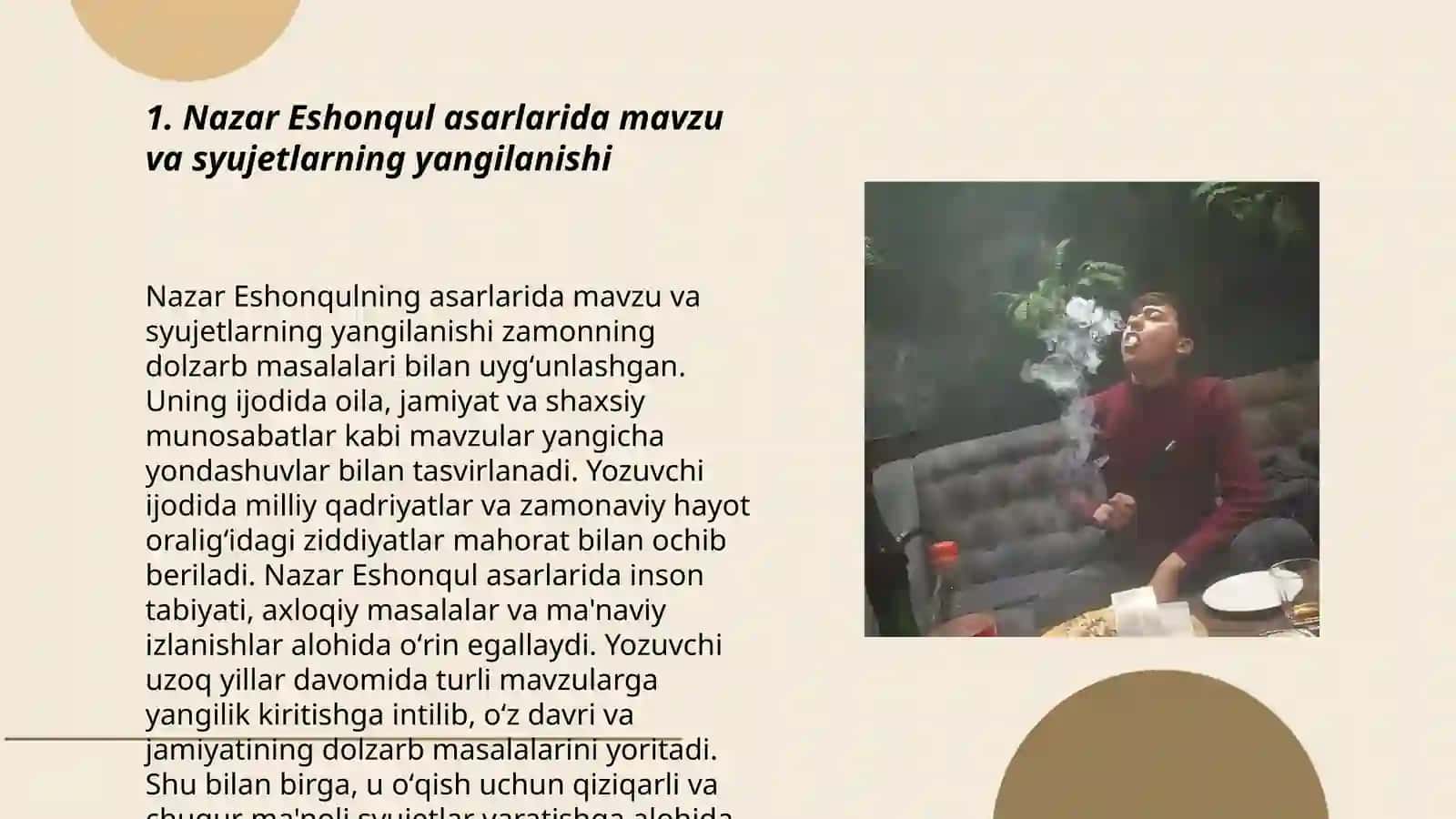 Hozirgi o‘zbek nasri hikoyachiligining yangilanish tamoyillari Nazar Eshonqul asarlari asosida 3