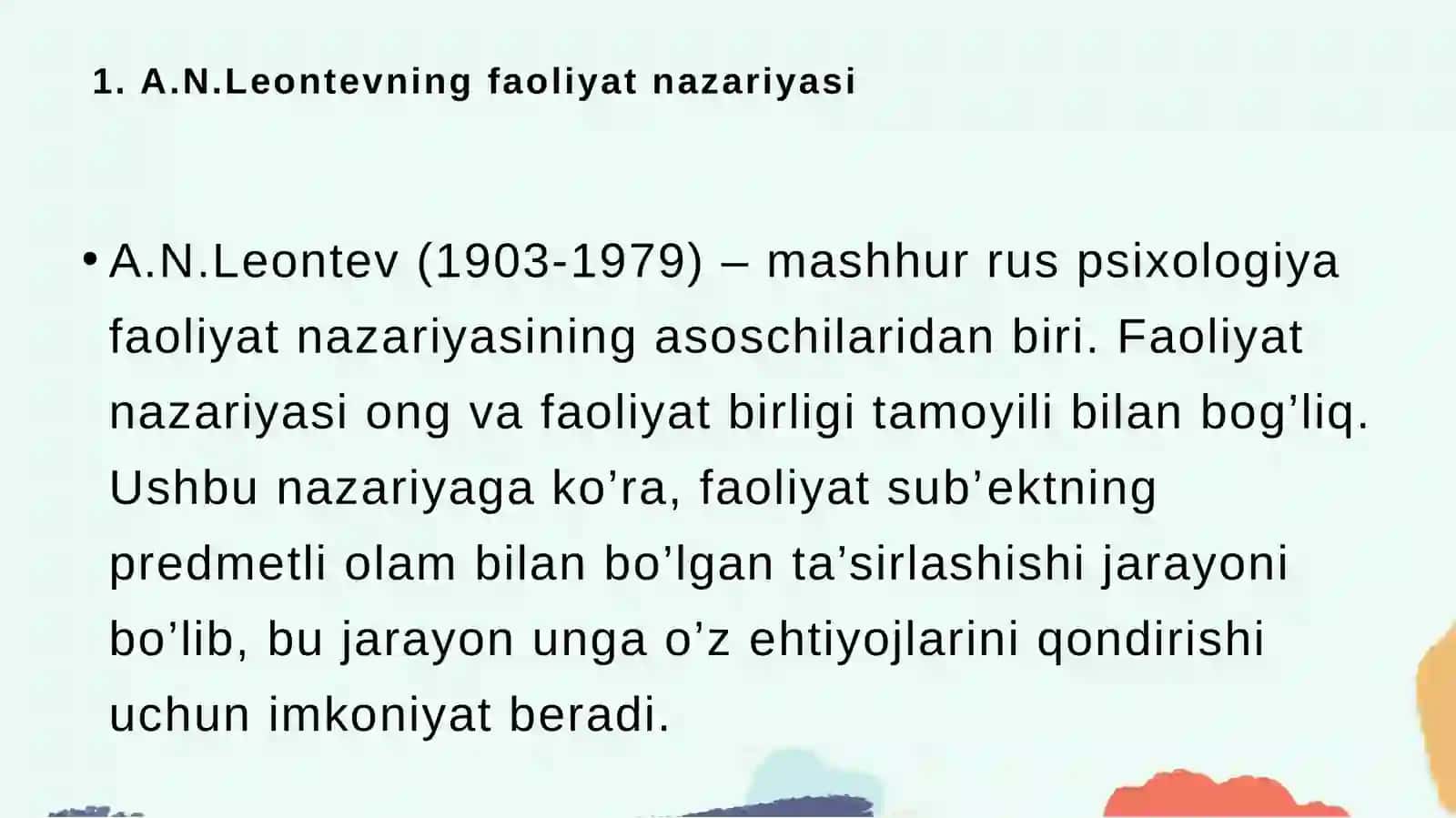 A.N Leontevning konsepsiyasida ehtiyojlar va motivlar 3