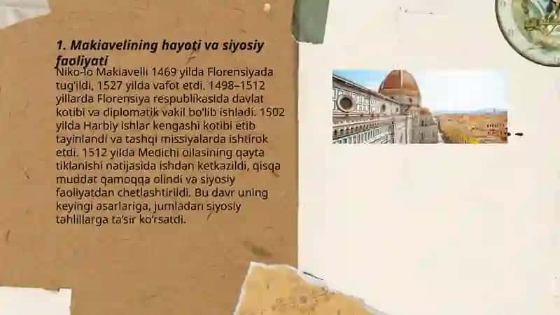 Makiavelining "Hukmdor" asari boʻyicha taqdimot tayyorlash 3