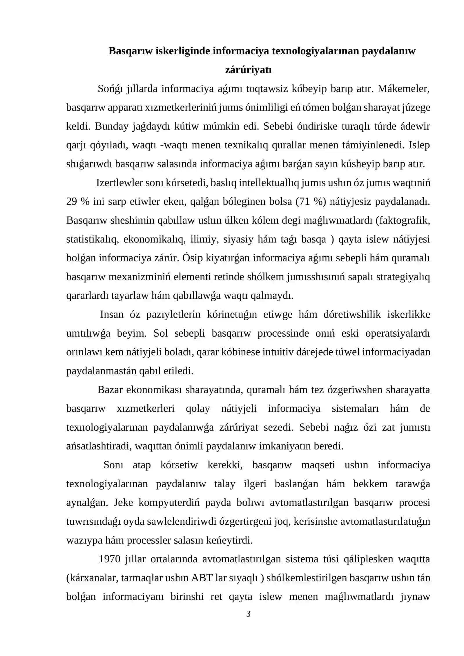 Avtomatlastirilgan jumis orinlariniń principlerı, gruppalanıwı hám qásiyetleri 3