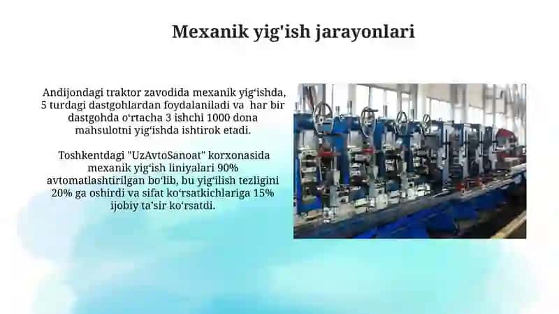Yig'ish texnologiyalari va uskunalari 3