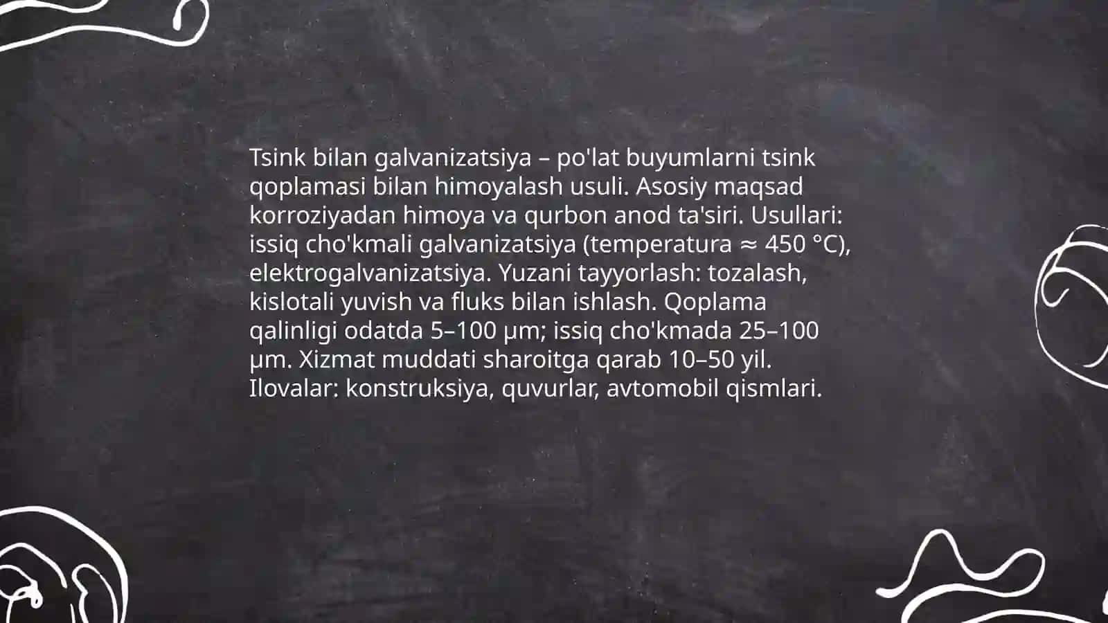 Tsink bilan galvanizatsiya 3