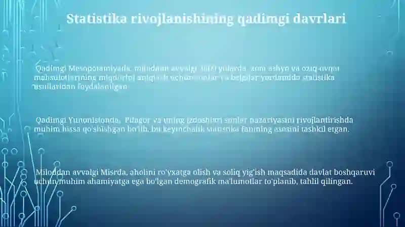 Statistikaning rivojlanish tarixi 3