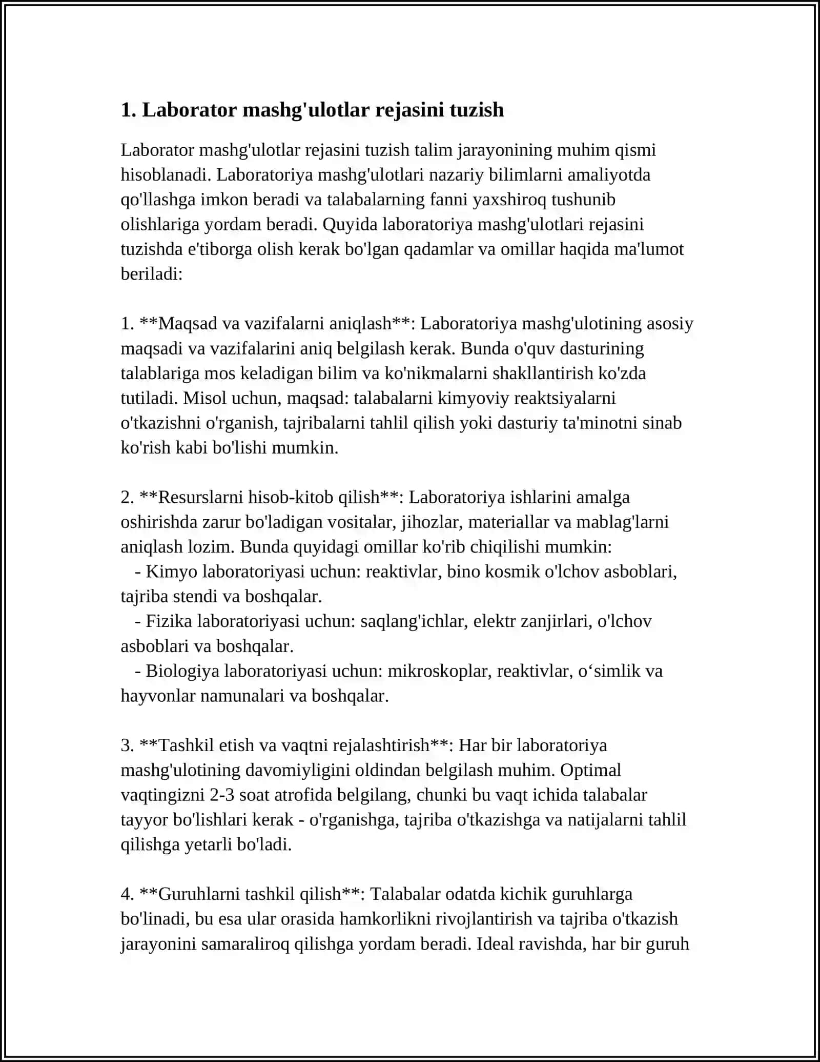 TIBBIY TA'LIM MUASSASALARIDA LABORATOR MASHG'ULOTLARNING METODIKASI 3