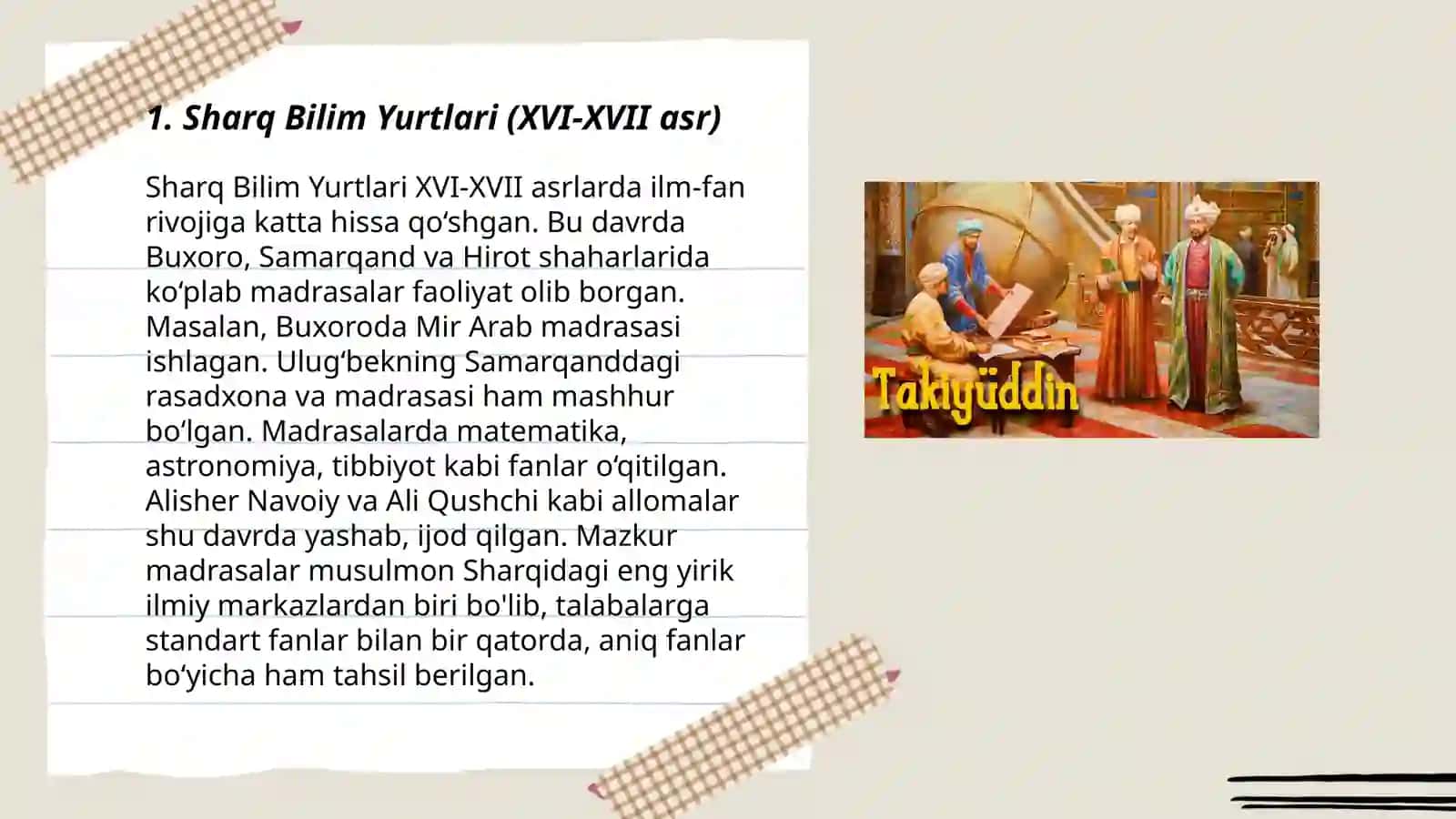 Sharq Bilim Yurtlari (XVI-XVII asr) 3
