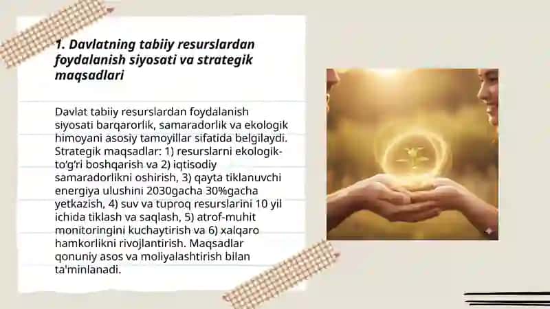 Davlatning tabiy resurslaridan foydalanish va ekologig siyosat 3