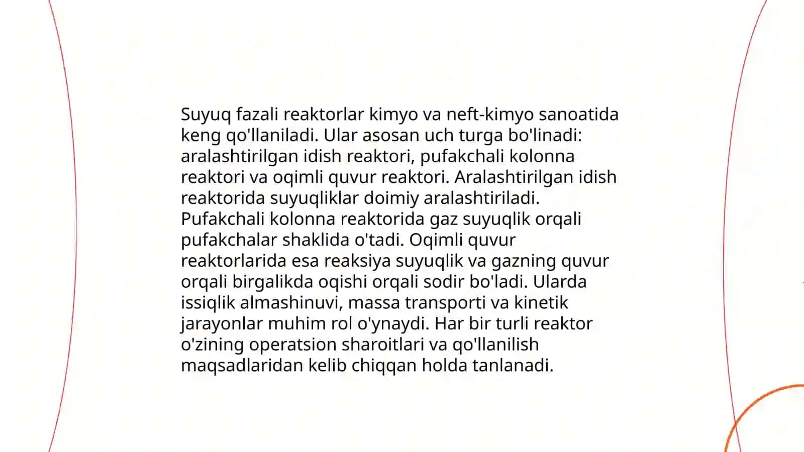 Suyuq faza va gaz fazali jarayonlari uchun reaktorlar 3