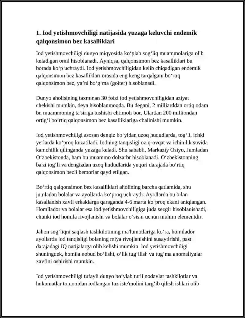 BIOGEN ELEMENTLARI KONSENTRATSIYASI OʻZGARISHI BILAN BOG'LIQ BO'LGAN ENDEMIK VA KASB KASALLIKLARI 3