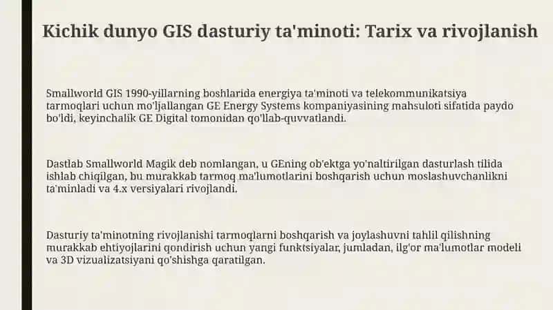 Kichik Dunyo GIS Tizimi 3