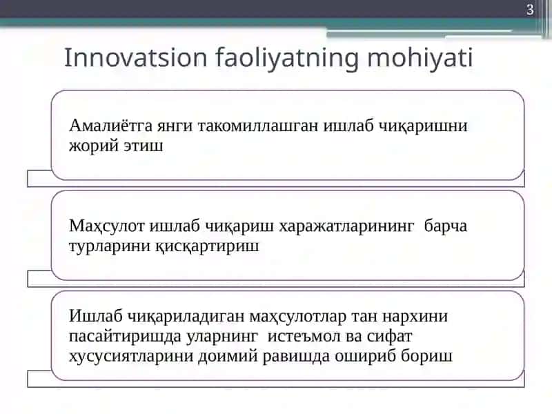 Jahon iqtisodiyotida innovatsion jarayonlarning bosqichlari va modellari 3