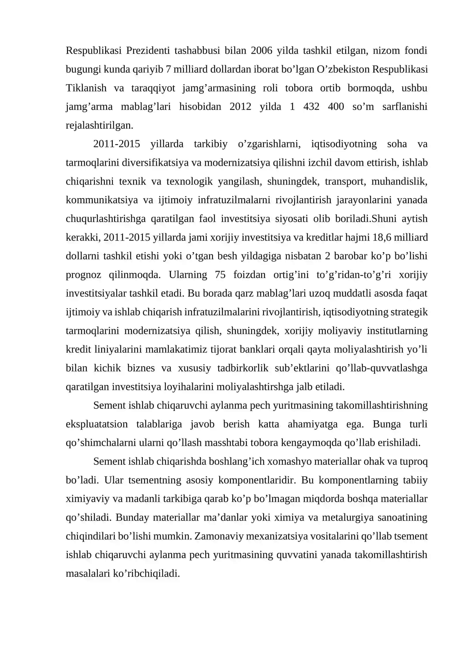 GIPS ISHLAB CHIQARISHDA SHAXTALI PECHNING ISSIQLIK-TEXNIK HISOBI 3