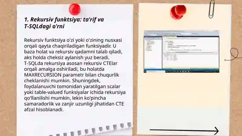 T-SQL da Rekursiv funksiyalar va uning ichma-ich chaqirilish cheklovi 3