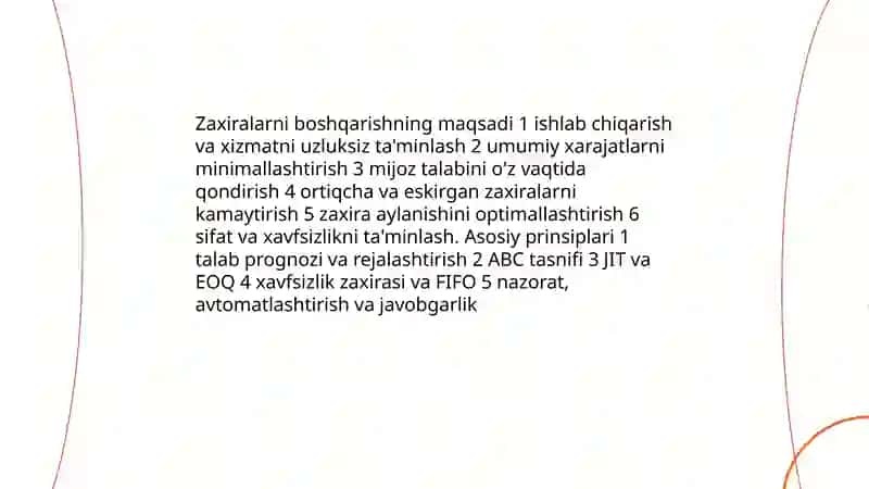 Zaxiralarni boshqarishning maqsadi,ahamiyati va vazifalari 3