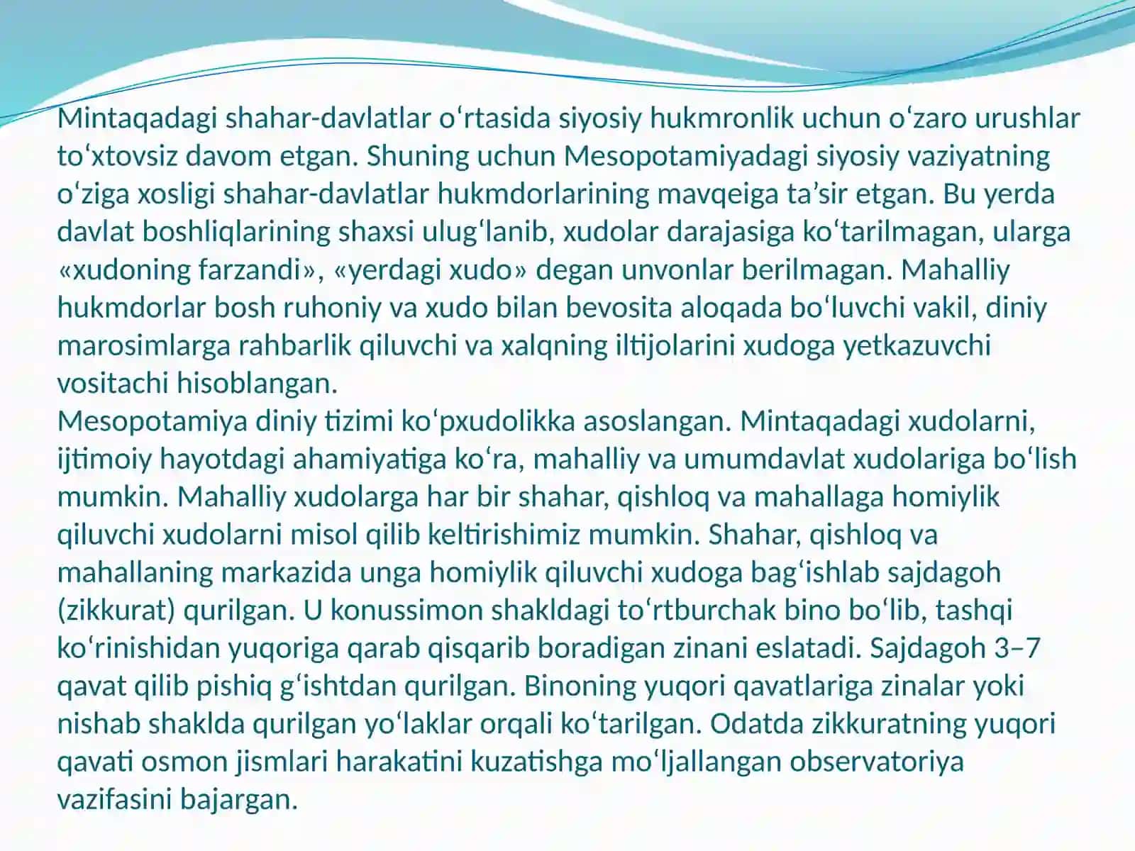 Qadimgi Mesopotamiya mil.av. IV – II ming yillikda 3