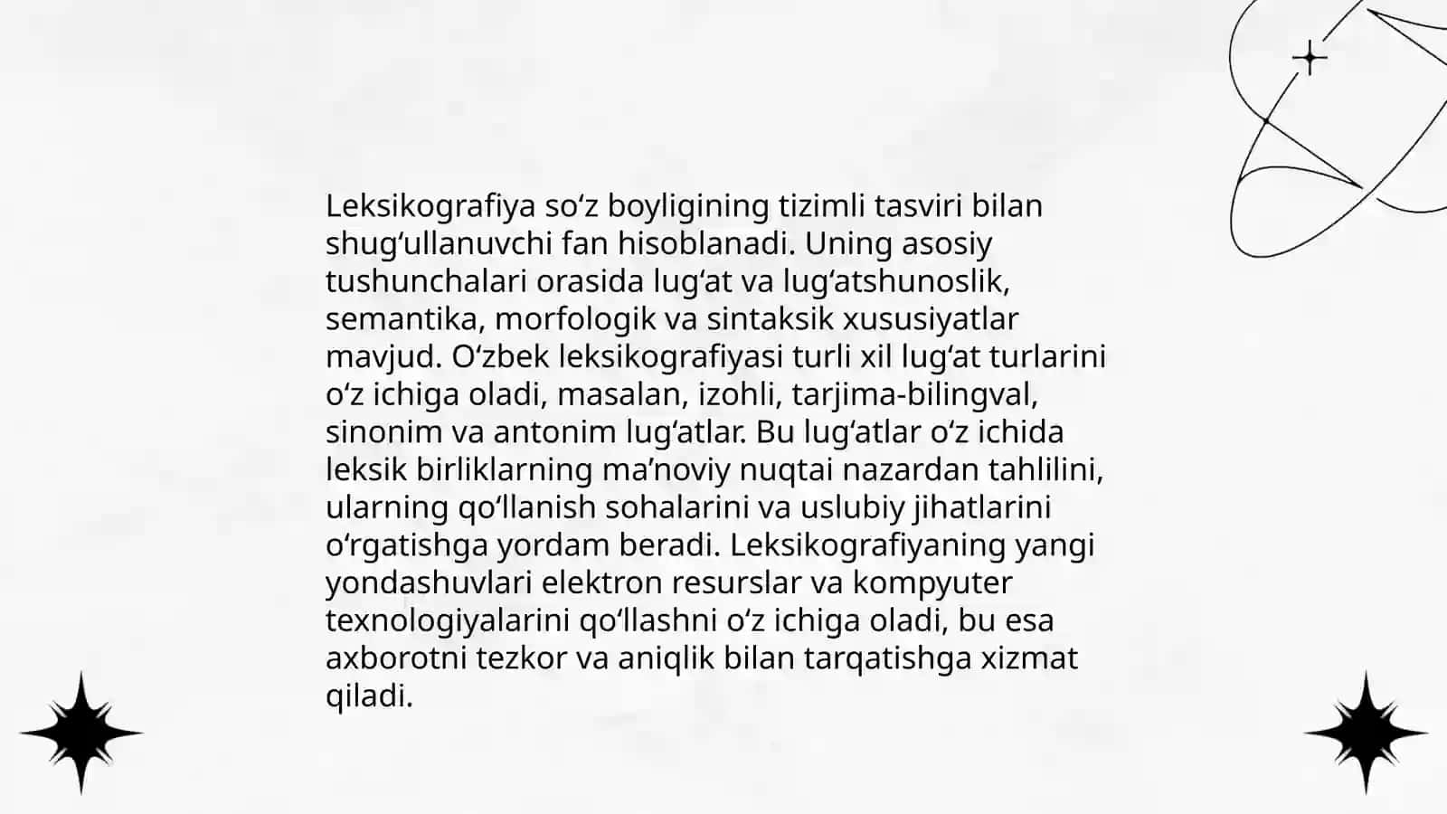 Leksikografiya. Frazeografika. Lug'atlar. Hozirgi o'zbek adabiy tili 3