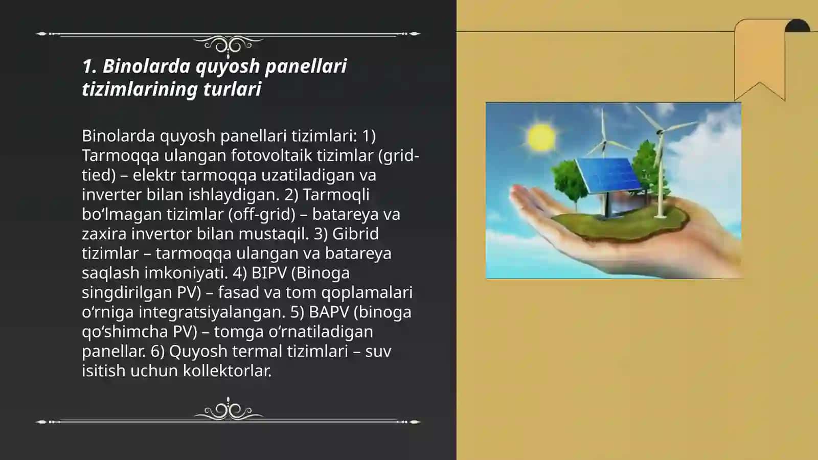 Binolarning quyosh qurilmalari 3