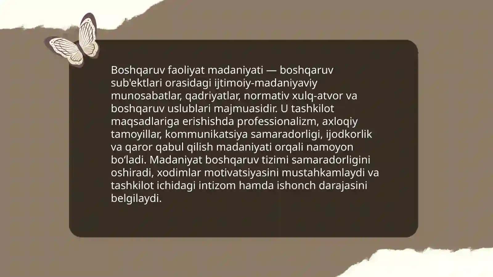 Boshqaruv faoliyat madaniyat tushunchasi va uning asosiy elementlari 3