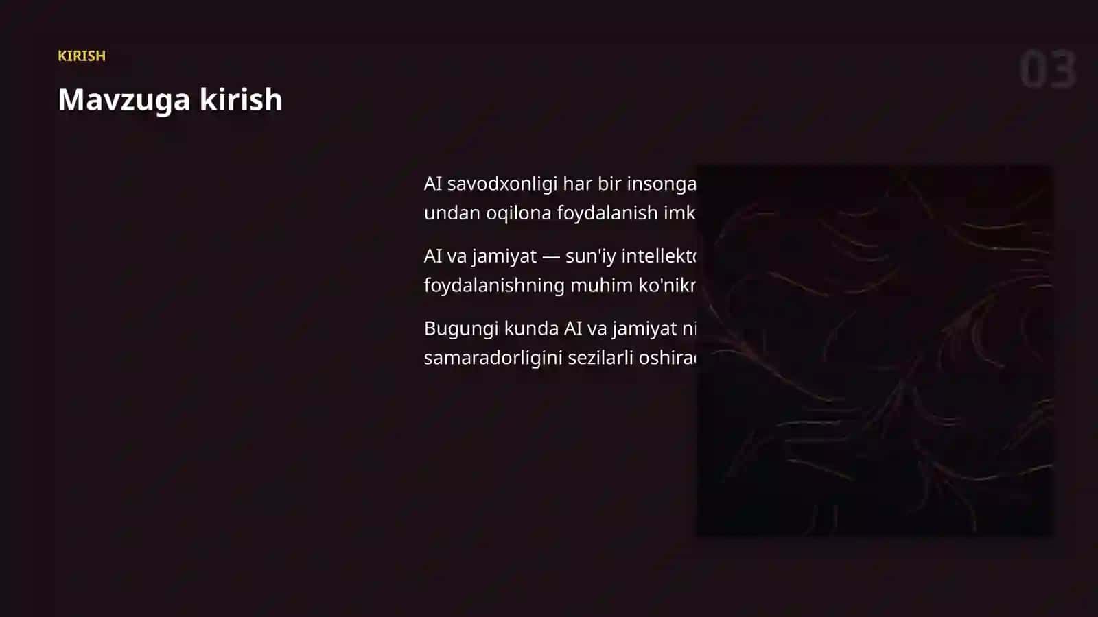 AI SAVODXONLIGI 3