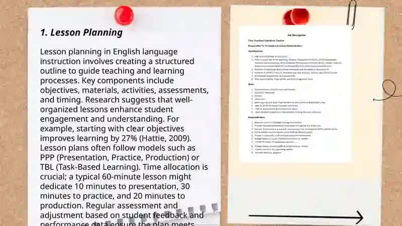 Teacher's responsibilities during the lesson 3