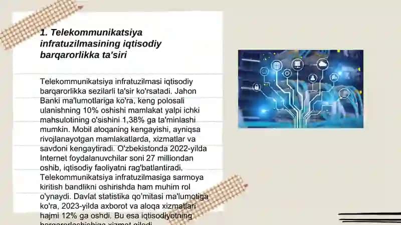 Telekommunikatsiya infratuzilmasining iqtisodiyotga ta'siri 3