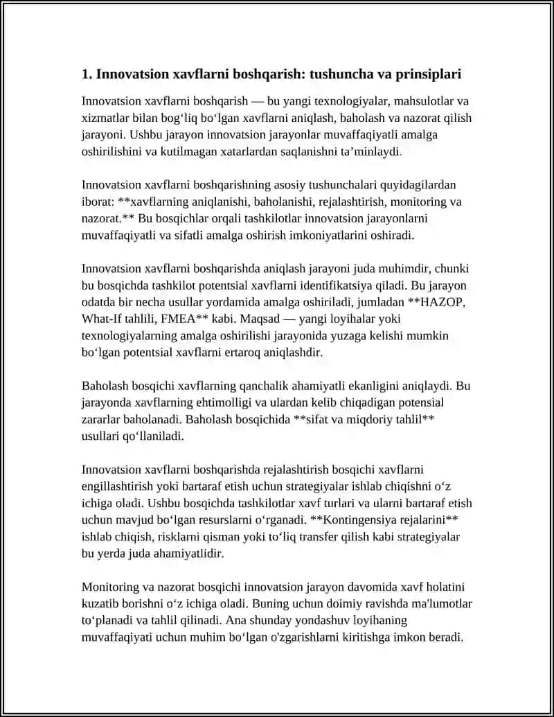INNOVATSION XATARLARNI BOSHQARISH KONSEPSIYASI VA TAHLIL USULLARI 3