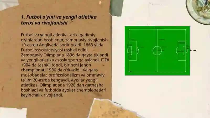 Futbol sport oʻyini va yengil atletika boʻyicha taqdimot kerak by Kamolova Hulkaroy 3