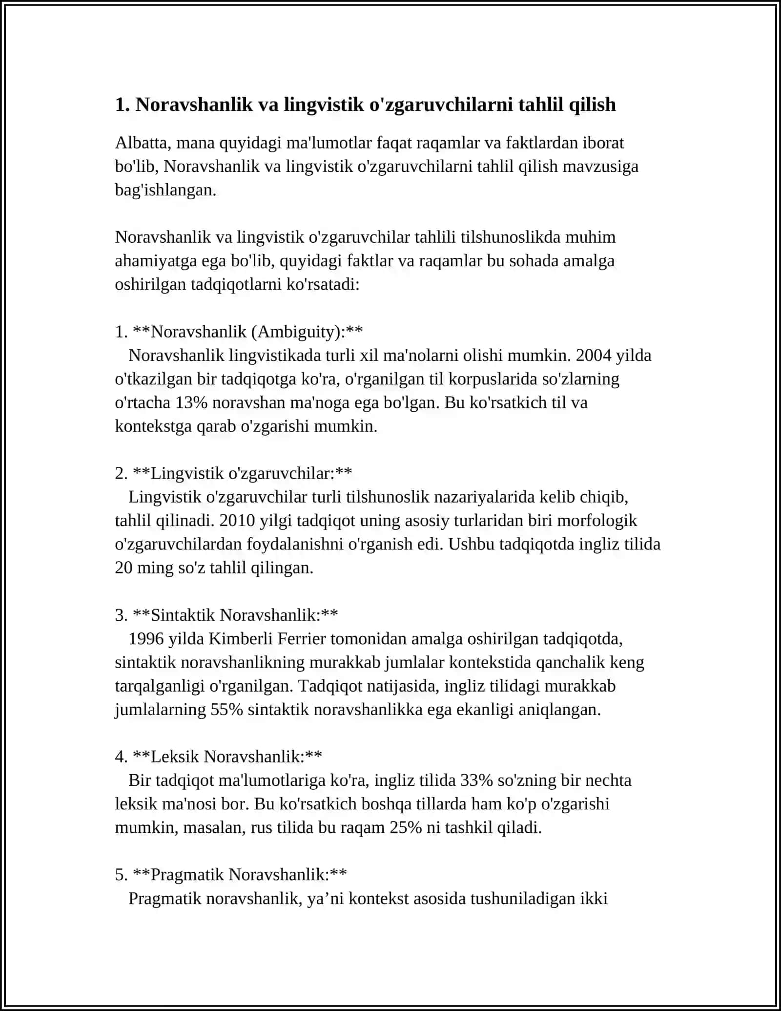 NORAVSHAN VA LINGVISTIK O`ZGARUVCHILAR 3