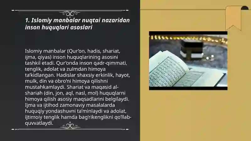 Islomda inson huquqlari himoyasi, ijtimoiy tenglik, adolat va tolerantlik 3