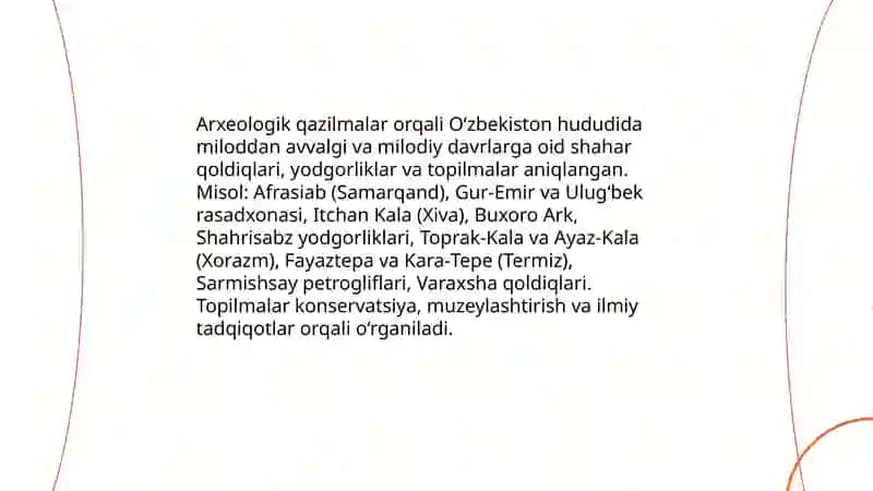 Arxeologik qazilmalar va yodgorliklar 3