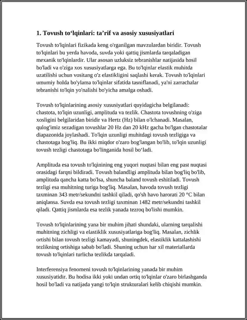 TOVUSH TO'LQINLARI VA ULARNING HARAKTERISKASI 3