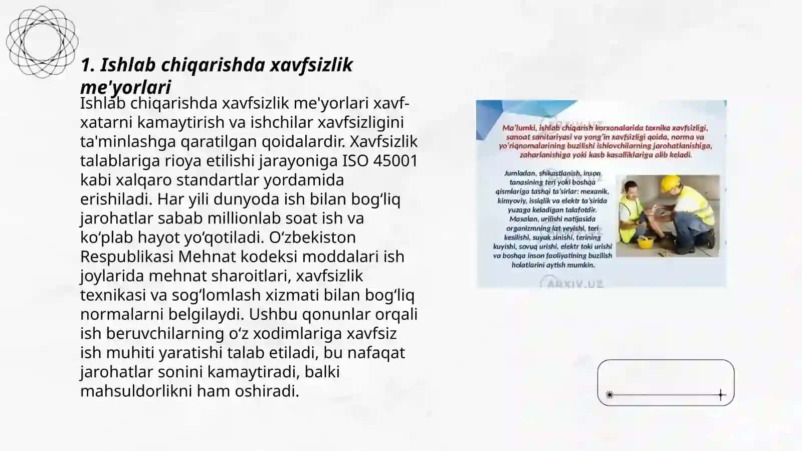 Ishlab chiqarishdagi jarohatlanishlar va kasalliklar 3